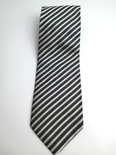 Bergamo New York Pure Silk Handmade RN86823 Diagonal Stripe Men's Tie 60" X 4"