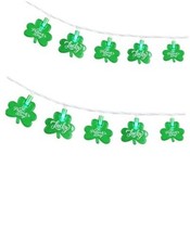 12FT St Patricks Day String Lights - 20 LED Shamrock Lights with St. Patrick's