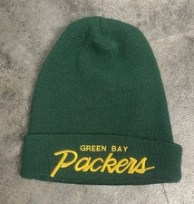 Vintage Green Bay Packers Script Beanie Winter Hat Knit USA