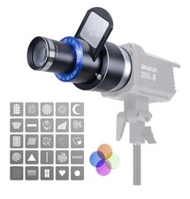 DF DIGITALFOTO Optical Snoot Bowens Mount Gobo Projector, 25 Gobos