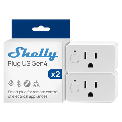 Shelly Smart Plug UL, WiFi, Bluetooth, Zigbee, Matter Outlet with Power White