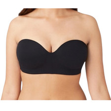 Wacoal 854372 Staying Power wire free strapless bra black size 34DDD 34F