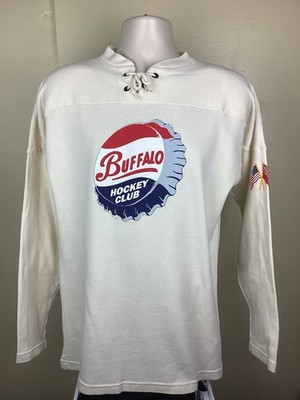 Buffalo Hockey Club Ebbets Field Flannel Jersey Bisons Size M Team Sweater