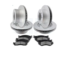 Front And Rear Brake Ceramic Pads And Rotors Kit For 2003-2008 Dodge Ram 2500