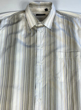 Men's Vintage Burberry London Button-Up Shirt Striped Made in USA Sz XL