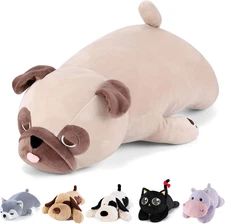 Pug Weighted Stuffed Animals - 28 Inch 4.0 Pounds Weighted Plush Bulldog Stuffed