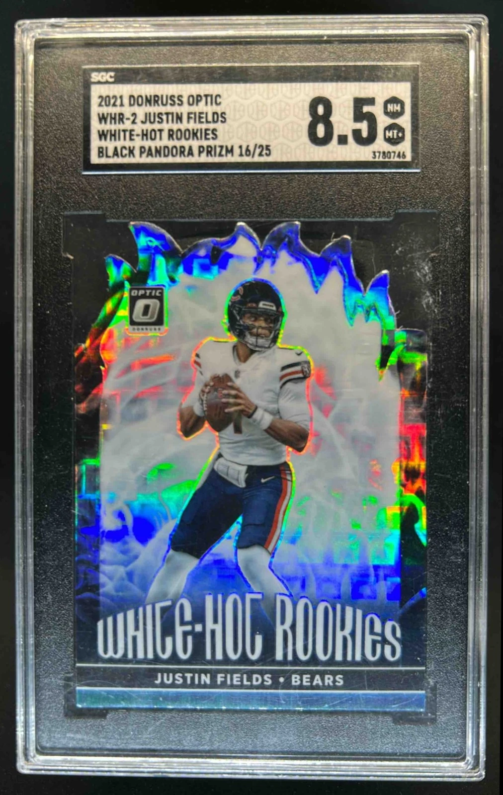 Justin Fields Panini Donruss Optic White Hot Rookies #WHR2 Black Pandora