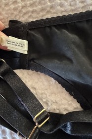 Bordelle Silk Push Up Bustier & Harness Brief - Black Size S 