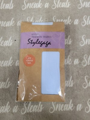 NWT Stylegaga Light Blue Opaque 80den Fashion Footed Tights Womens M/L