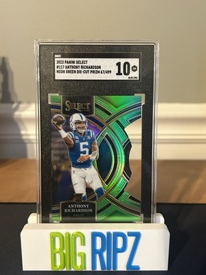 Anthony Richardson 2023 Select #117 RC Neon Green Die-Cut Prizm /499 | SGC 10