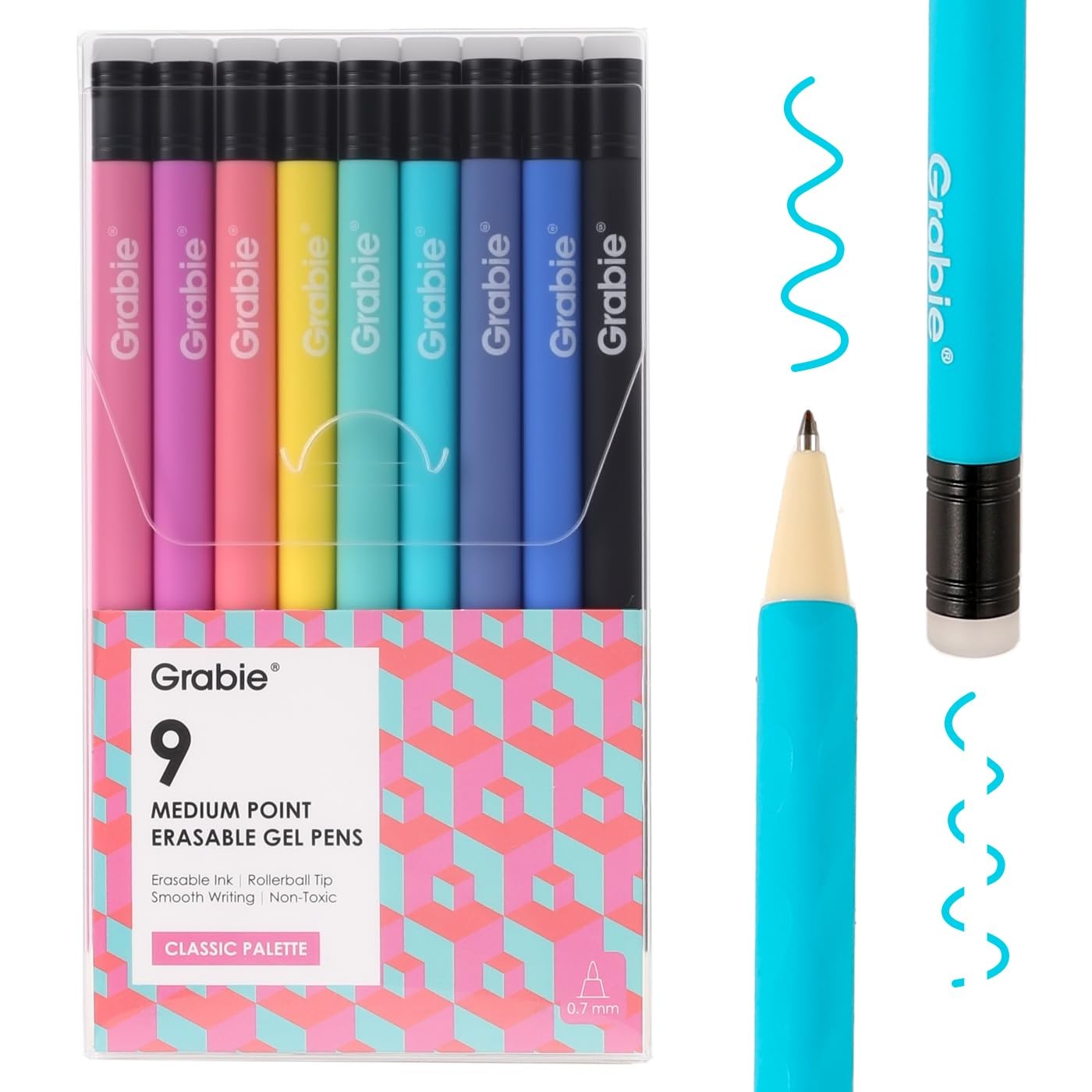 Erasable Gel Pens, Medium Point 0.7 mm Erasable Pens, Make M