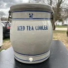 Antique Red Wing 2 gallon Water Cooler Iced Tea Stoneware Crock Minnesota