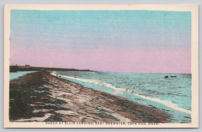 Vintage Cape Cod Beach at Ellis Landing, East Brewster Postcard 1915-1930