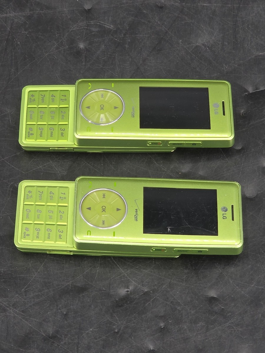 X2 VTG Rare LG Chocolate Green Cell Phone Verizon Collectors
