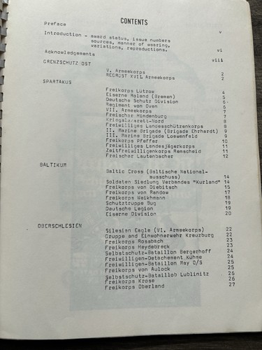 Awards Of The German Freikorps 1919-1935 Verkuilen Ager Reference Book - Picture 5 of 7
