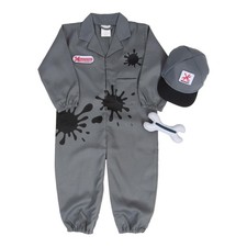 Kaplan Early Learning Grey Kids Mechanic Dress-Up Washable Outfit