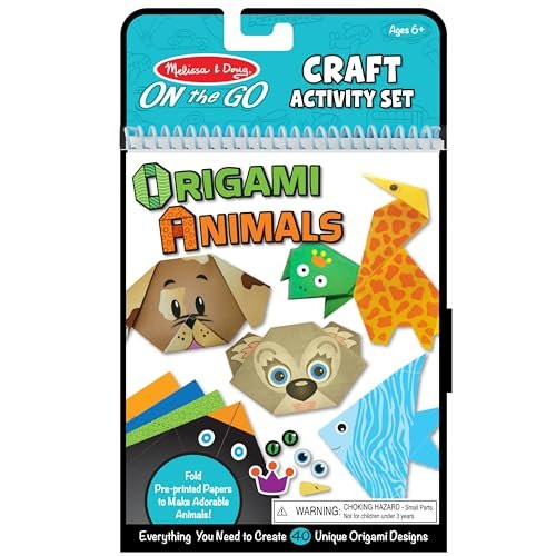 Melissa & Doug On the Go Origami Animals Craft Kit with 38 Stickers & 40 Sheets  