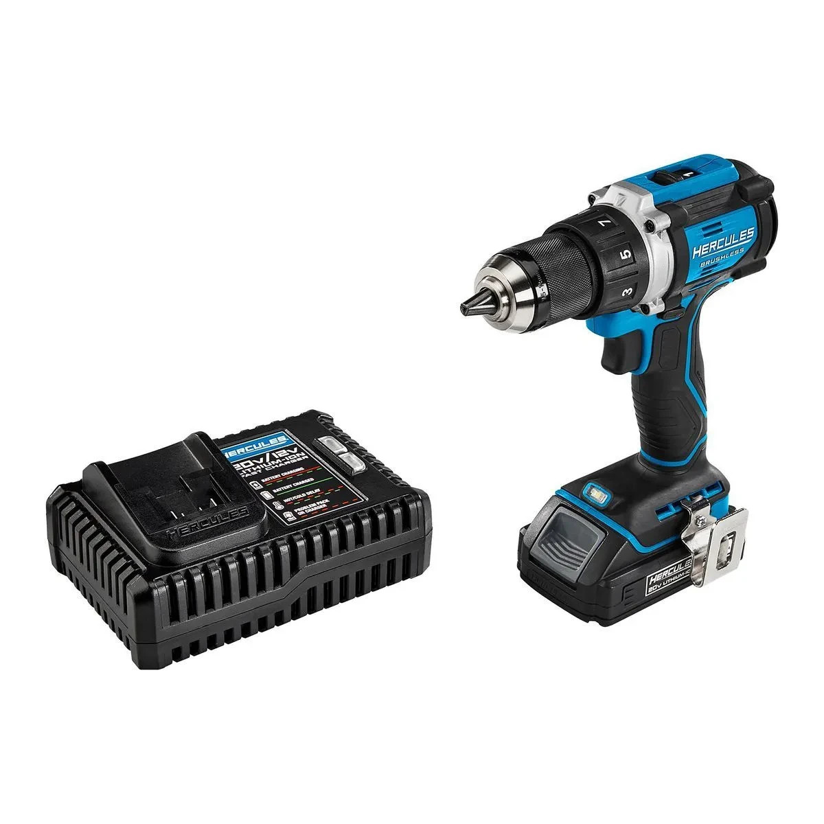 20V Brushless Cordless Drill Driver 1/2in Kit 2Ah Battery Ch