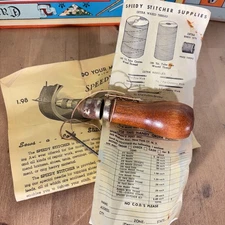 Vintage The Speedy Stitcher SEWING AWL Kit Stewart Mfg Co w Instructions