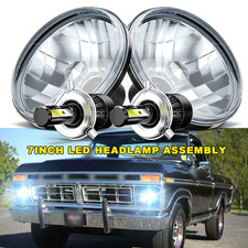7" LED Headlights H4 Blubs White 6000K for Ford F100 F250 F350 Pickup 1953-1977
