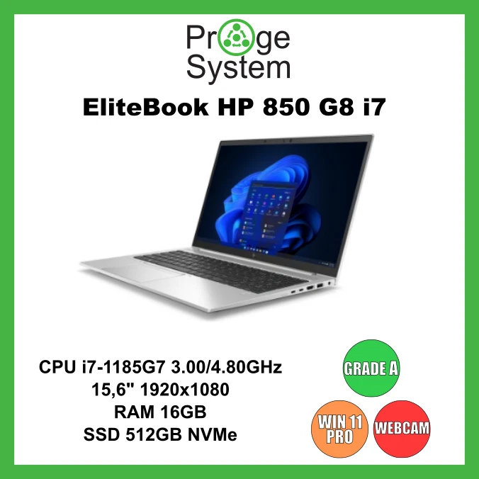 HP EliteBook 850 G8 · i7-1185G7 · 16GB · 512GB