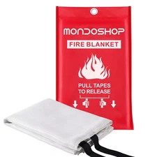 Mondoshop Emergency Fire Blankets for Home Kitchen Fiberglass Fireproof Blank...
