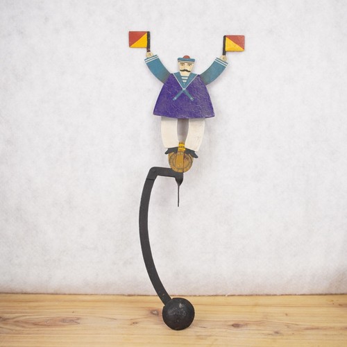 Authentic Models Metal Signal Sailor Flag Man Nautical Balance Toy No Base