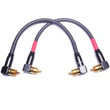 Right Angle RCA Preamp Jumpers Male To Male Patch Cable CESS1371f 2 PACK