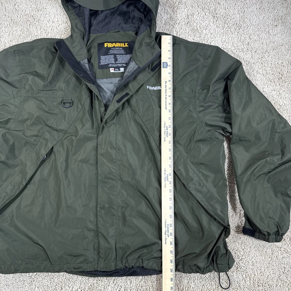 Jaqueta de chuva Frabill masculina 2XL pesca caçador verde 3M reflexiva com capuz utilitário - Imagem 4 de 4