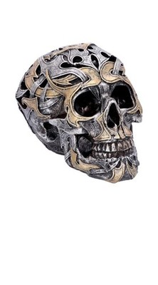 Gothic Skull Ornament Tribal Traditions Metallic Resin Gold Silver Small