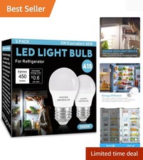 LED Refrigerator Light Bulb 2 Pack Daylight White 5000K 120V 40W Equivalent A...