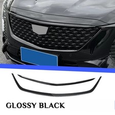 2PC Golss Black Front Bumper Grill Grille Cover Trim Strip For Cadillac CT5 2025