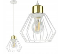 Luxolar Led Pendelleuchte Aus Metal Draht Weiß-Gold Im Edison-Stil E27 60W