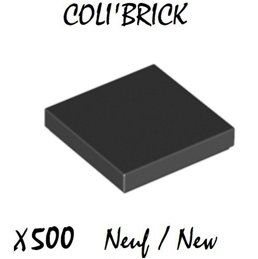 Lego 3068b Lot de 500 Plaques Lisses 2x2 Noires pour Maquette