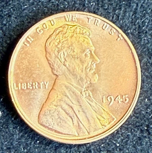 1945-P Lincoln Wheat Cent Penny 1c GEM RED CH BU From Original Roll cb768