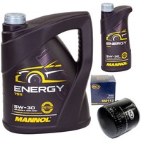 MotoröL Set Mannol Energy 5W-30 API 6 Liter + ÖLfilter FüR Jeep Volvo V70 850