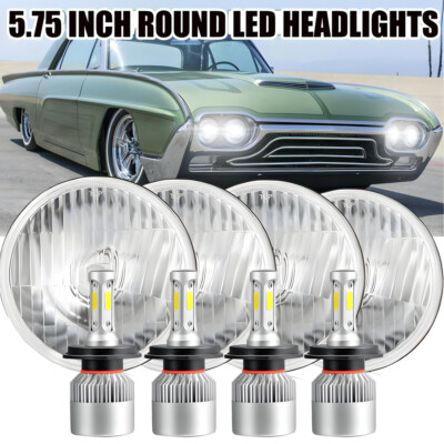 4pcs 5.75'' 5-3/4 inch LED Headlights Hi/Lo Beam for Ford Thunderbird Torino H4
