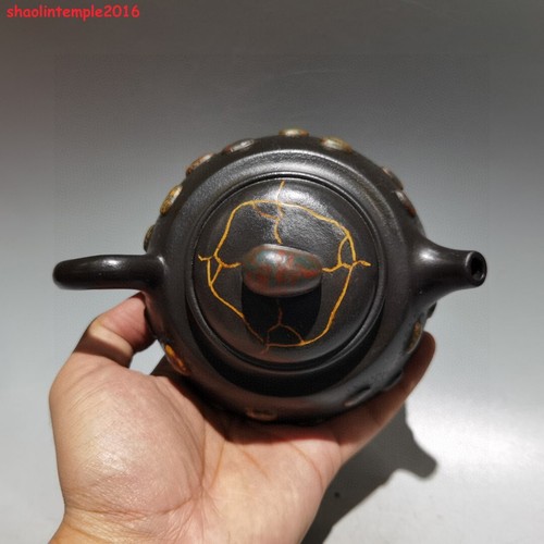 6.4''Old Chinese Yixing Zisha Exquisite purple clay teapot Marke Yuhua stone - Picture 6 of 9
