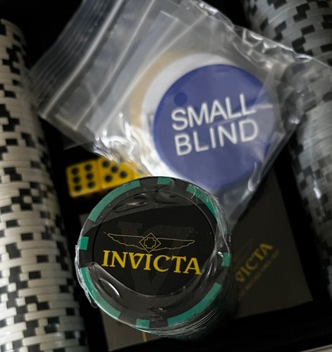 Professional 500 13.5g Poker Chips Set Cards Dice Limited Edition Invicta Watch - Picture 18 of 22