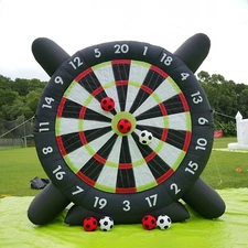 10x10FT Inflatable Large Outdoor Soccer Darts Board w/8 Soccer Balls & Blower US