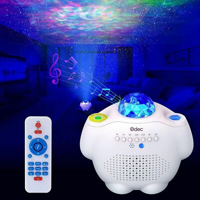 Odec HJ-JG005: Star Projector Night Light Speaker & Nebula Galaxy LED - White