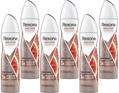 6x Rexona Maximum Protection Anti-Transpirant Spray Watermelon & Cactus Water