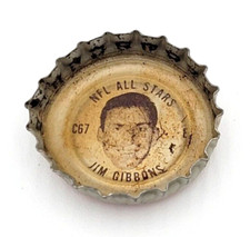 1960s Coca Cola Jim Gibbons C67 NFL All-Stars Bottle Cap Coke Detroit Lions