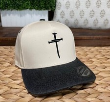 3 NAILS CROSS 2 TONE SNAPBACK BASEBALL CAP CHRISTIAN JESUS CROSS 100 COTTON