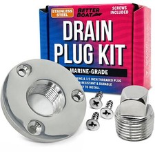 Boat Drain Plug Kit Boat Plug Kit 1/2" for Transom Threaded Boat Drains