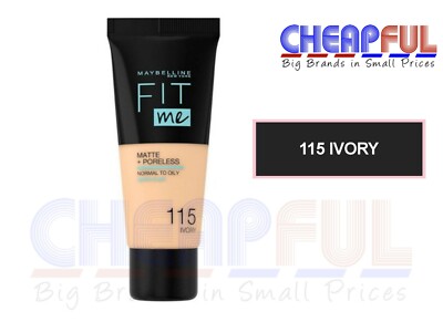 Maybelline Fit Me Matte + Poreless Make-Up Nr. 115 Ivory – 2x 30ml, Mattierend, Für Alle Hauttypen