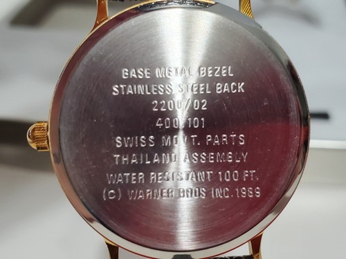 ROAD RUNNER ARMITRON WATCH SWISS STAINLESS STEEL LEATHER '89 LOONEY TUNES WARNER - Picture 4 of 19