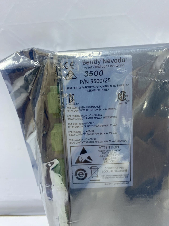 BENTLY NEVADA 3500/25 KEYPHASOR I/O MODULE PWA 125800-01 , 184389-01 - Image 2 of 4