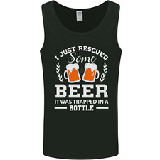 Rescued Some Beer Funny Alcohol Larger Mens Vest Tank Top