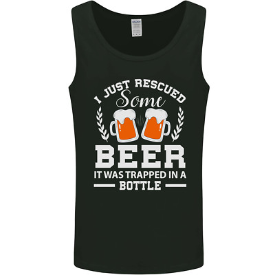 Rescued Some Beer Funny Alcohol Larger Mens Vest Tank Top